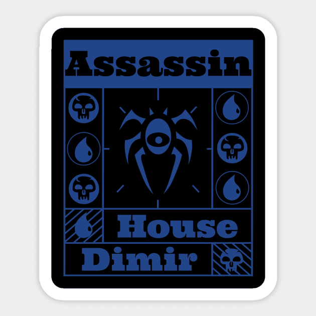 House Dimir | Assassin | MTG Guild Blue on Black Design Sticker by ChristophZombie